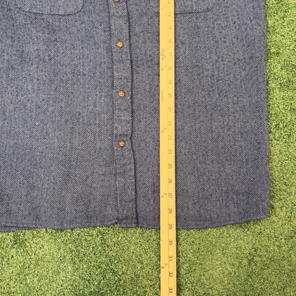 Vintage John Blair Knit Shirt Men's Sz Medium Button Up Long Sleeve Blue - Picture 6 of 7